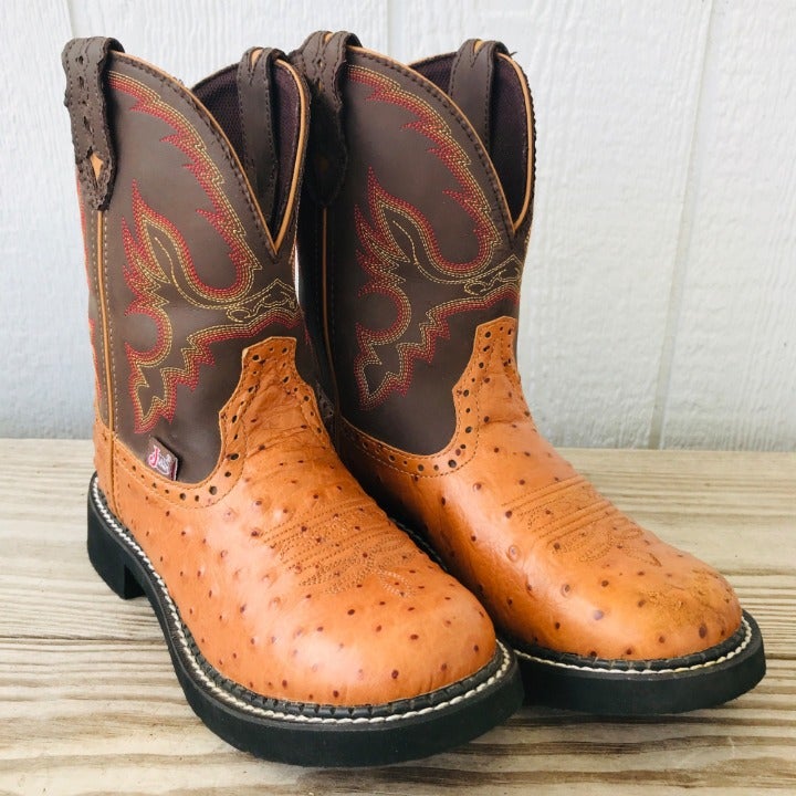 L9900 Justin Gypsy Cognac Ostrich Print – Westernboots SA